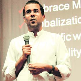 Pen friend: Chetan Bhagat Photo: Pradeep Tewari