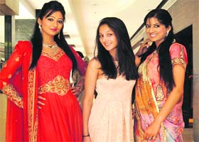 West meets east: Models showcase the designer wear at Summer Wedding Exhibition. Photo: Pradeep Tewari