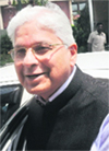 Law Minister Ashwani Kumar outside Parliament in New Delhi on Monday. Tribune photo: Mukesh Aggarwal