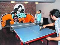 The entertainment area at CueBlocks Photo: Nitin Mittal