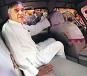 PK Bansal leaves Rail Bhavan in New Delhi on Friday.