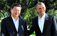 Barack Obama with Chinese President Xi Jinping at the Annenberg Retreat in California