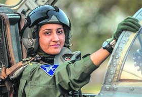 BATTLE READY Ayesha Farooq (26) in the cockpit of an F-7PG fighter jet at the Mushaf base in Sargodha, Pakistan