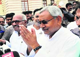 Bihar CM Nitish Kumar in Patna on Wednesday