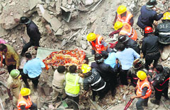 carried out after a building collapsed in Mumbai on Saturday. PTI