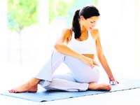 Cotton and lycra are the best for a yoga session