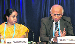 Sujatha Singh (L) will replace Ranjan Mathai who retires on July 31 this year.