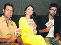 (L-R) Binu Dhillon, Neeru Bajwa and Aarya Babbar Photo: Manoj Mahajan