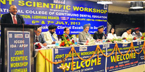A scientific workshop organised by Indian Dental Association and the International College of Continuing Dental Education in progess in Ludhiana on Saturday.