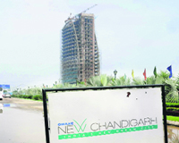 A high-rise tower coming up in Mullanpur, re-christened New Chandigarh.