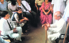 The SC team meets Mirchpur caste violence victims.