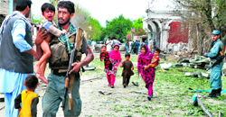 The site of the suicide attack in front of the Indian consulate in Jalalabad on August 3.