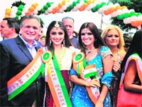 Proud moment: Aarti Chabria (centre)