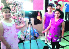 Students during the annual exhibition, Xpressions ’13, at Manav Mangal Smart School, Mohali, on Saturday