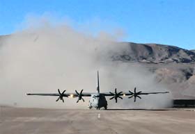 BIG BIRD: IAFs special operations plane Super Hercules C-130J lands at Daulat Beg Oldie, the worlds highest landingstrip, in eastern Ladakh on Tuesday
