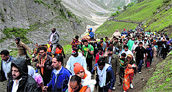 A file photo of devotees on way to the shrine