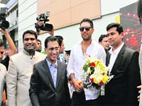 Cricketer Yuvraj Singh at the opening of Kalyan Jewllers