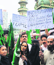 Protests continue against a photojournalists gang rape, in Mumbai on Monday