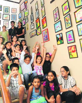 Children showcase their paintings