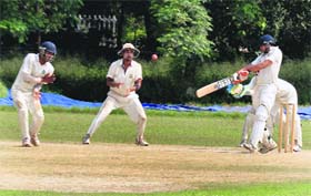 A match in progress between Ludhiana and Amritsar at the PAU in Ludhiana on Monday