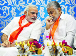  Gujarat CM Narendra Modi in Gandhinagar on Thursday. 