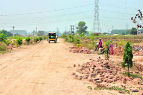 A colony being developed without change of land use licence in Karnal.