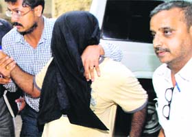 Operative of the Indian Mujahideen Afzal Usmani being produced at a Mumbai court on Monday