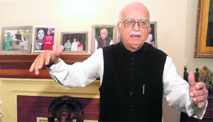 LK Advani at his residence in New Delhi.
