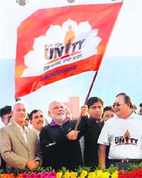 Gujarat CM Narendra Modi  Flag off  'Run for Unity' marathon in Vadodara on Sunday