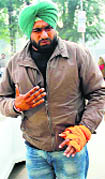 An offical injured after an attack by inmates of Central Jail in Patiala on Monday.