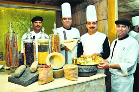 Tasty affair: The chefs showcase a sumptuous thali