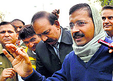 CM Arvind Kejriwal addressing members of the All Guest Teacher Association in New Delhi on Wednesday