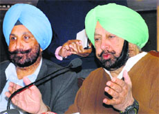 Former Punjab CM Amarinder Singh addresses a press conference in Chandigarh on Tuesday.