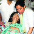 Haryana Minister Kiran Choudhry at Narnaul hospital on Wednesday.