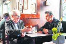 Humble take: Woody Allen (L) in scene from Fading Gigolo
