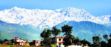 The Dhauladhar range wears a white mantle after fresh snow in the higher reaches of Himachal. In Lahaul and Spiti, poll campaigning has taken a hit due to bad weather.