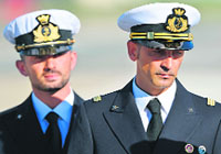 Marines Massimiliano Latoree (R) and Salvatore Girone.