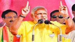 Narendra Modi at a rally in Roorkee.