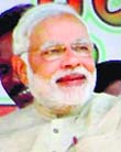 Narendra Modi at a rally in Bankura, West Bengal. PTI