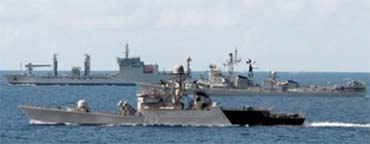 A file photo of Indian ships on way to the South China Sea.