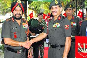 Army Chief General Bikram Singh with Lt General DS Suhag who has been appointed the new Chief of Army Staff