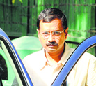 Arvind Kejriwal arrives at a Delhi court on Wednesday.