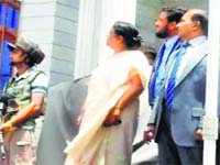 Foreign Secretary Sujatha Singh at the Indian Consulate in Herat on Friday