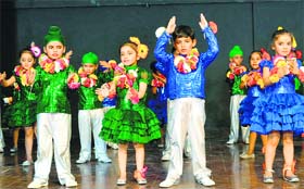 Students perform during the annual prize distribution function at Guru Nanak Public School in Ludhiana