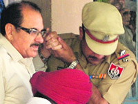 Punjab DGP (HRD) SK Sharma comes out of a Ropar court. 