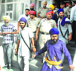 The accused outside a court in Amritsar.