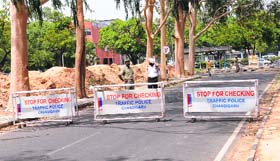 The traffic on the slip road of Sector 17 opposite Madhya Marg has been diverted following the building collapse incident leading to public inconvenience .