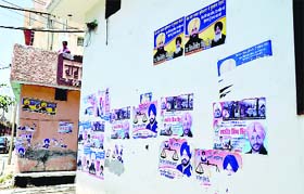 Posters are still dotting government and private buildings in Ludhiana