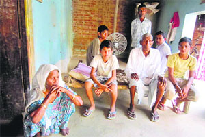 The family members of the victim at Milak Khas village in Yamunanagar.