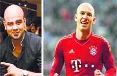 The no hair look has worked for Kunal Pandey (L) Robben Arjen (R)